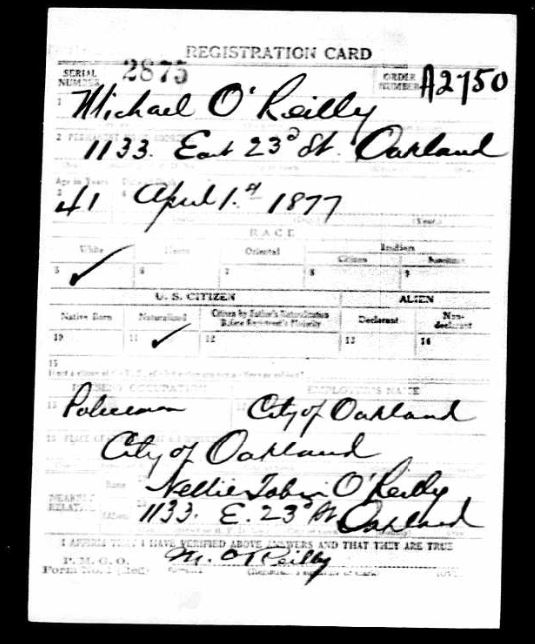 WWI Draft1 M. O'Reilly