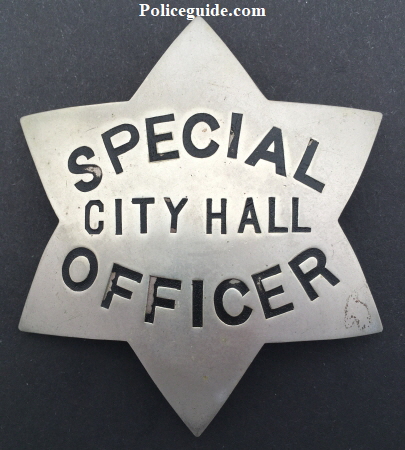 Oakland Police Special Officer City Hall, obverse is stamped Ger. Silver and hallmarked 906 Broadway, circa 1910.
