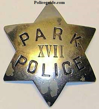 Oakland Park Police Badge XVII circa 1910.