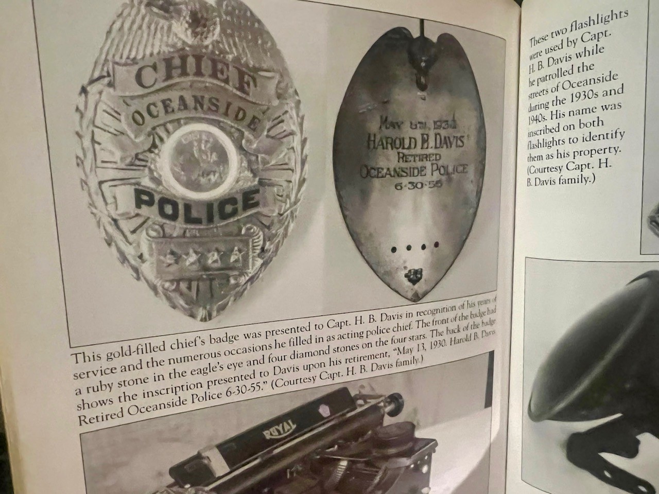 Oceanside Chief badge Harold David Oceanside Chief badge Harold David