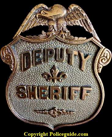 Generic Deputy Sheriff shield made of sterling and gold by Cleveland Jeweler P. L. Miles, circa 1875.