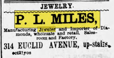P. L. Miles ad 1-3-1882