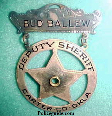 Gold badge of Bud Ballew.