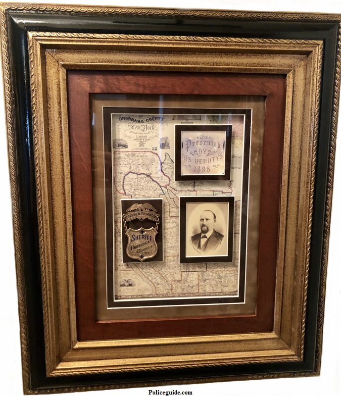 Onondaga Sheriff Framed presentation badge.  Butte Frame by Rob Kohlstedt