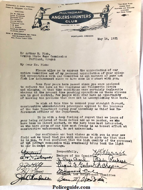 Fish 1931 Letter