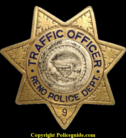 Reno Police Dept. Traffic Officer badge #9