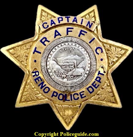 Reno Police Dept. Captain Traffic badge