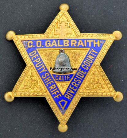 Cliff O. Galbraith was appointed Special Deputy Sheriff of Riverside County November 17, 1931. 