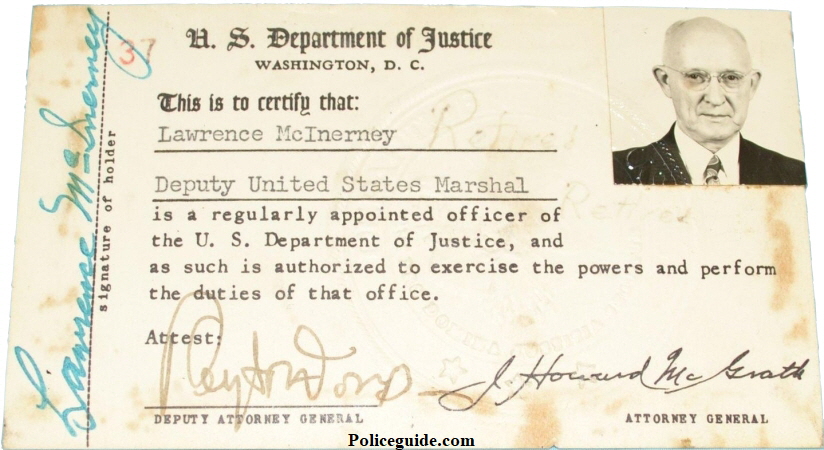 Lawrence McInerney's Identification card.