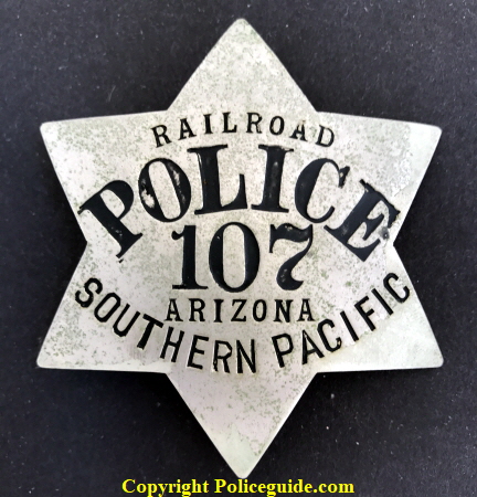 Railroad Police 107 Arizona Southern Pacific 