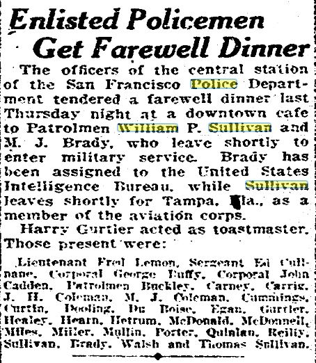 W.P. Sullivan SF Chronicle Dec. 29, 1917