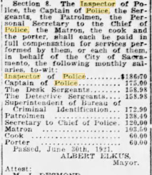 Sac PD Pay 04 July 1921