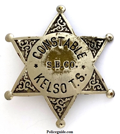 Kelso Constable badge from San Bernardino Co.