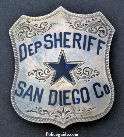 Circa 1890 sterling deputy sheriff badge made by Cummings SF.
