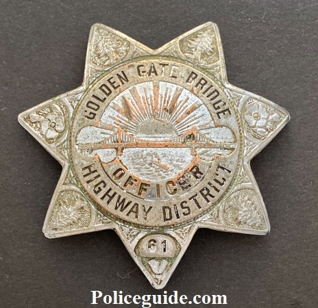 Golden Gate Bridge Officer badge #61.