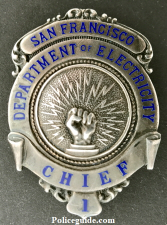 #1 Chief’s badge worn by James M. Barry, Arthur Kempston, 