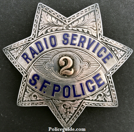 Sterling silver badge Presented to Gordon C. Osborne by A Group of His Friends Oct. 19, 1933.  Made by Irvine & Jachens S. F.  He was the Asst. Chief of the department and thus the #2 on his presentation badge.