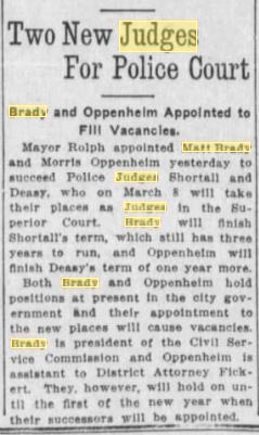 22Nov1914SF Examiner Brady Appointed Police Judge 3