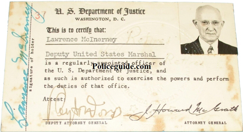 Lawrence McInerney's Identification card.