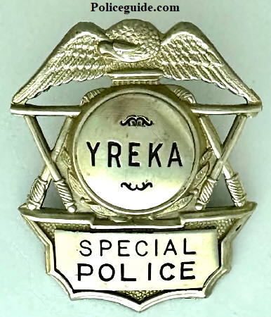 Yreka Special Police Hat Badge