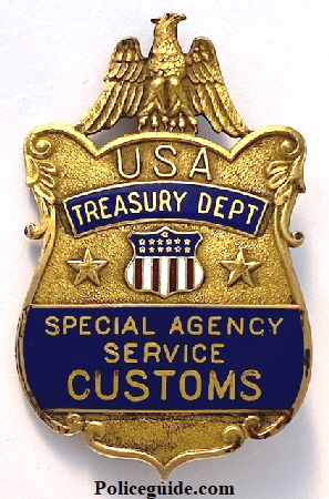 Treasury Special Agency Service Customs made by Robbins Attleboro Mass.  Circa 1920