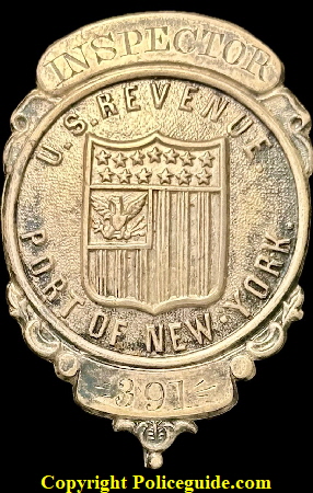 Inspector U.S. Revenue Port of New York No. 391.   Civil War Era.