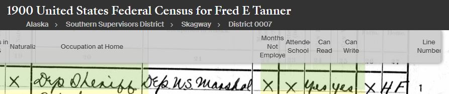 Alaska First Div USM 1900 Census