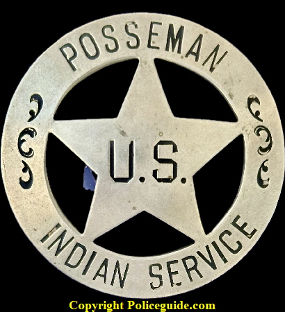 Posseman U.S. Indian Service circle star hallmarked Sachs Lawler, Denver, CO