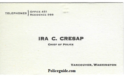 Cresap Chief of Police business card