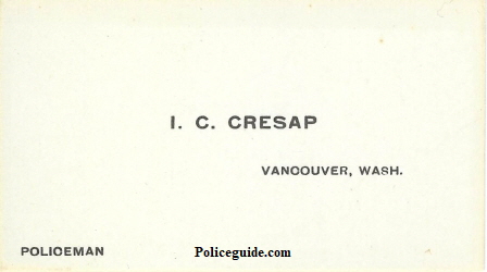 Cresap Policeman business card