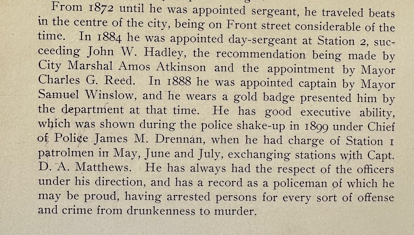 History of the Police Department Worcester 1900  Page 173